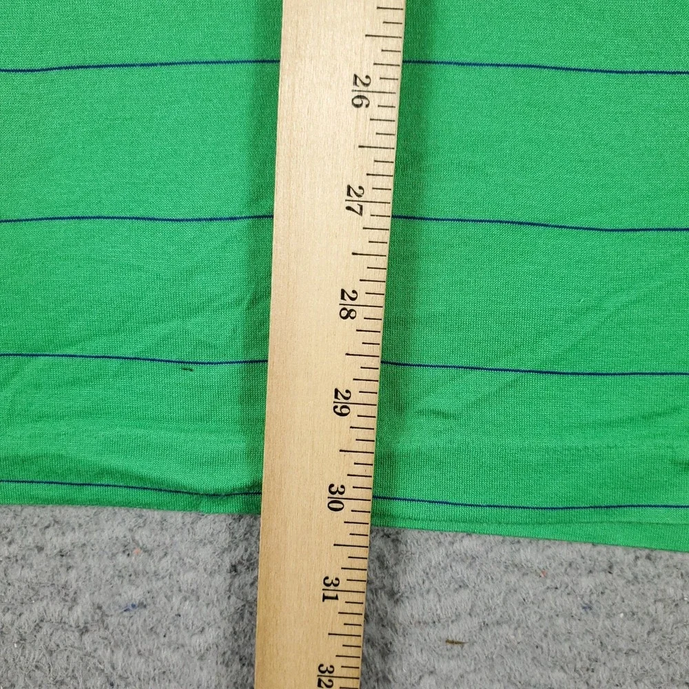 Polo Golf Ralph Lauren Mens Large Green Striped Short Sleeve Pocket Polo Shirt